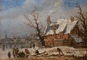 Esaias Van de Velde Winter landscape. oil painting reproduction